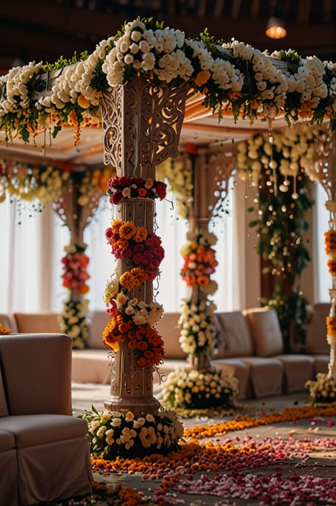 leonardo lightning xl decor closeups mandap flower arrangement 0